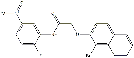 2-[(1-bromo-2-naphthyl)oxy]-N-(2-fluoro-5-nitrophenyl)acetamide Struktur