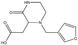 2-[1-(3-furylmethyl)-3-oxo-2-piperazinyl]acetic acid Struktur