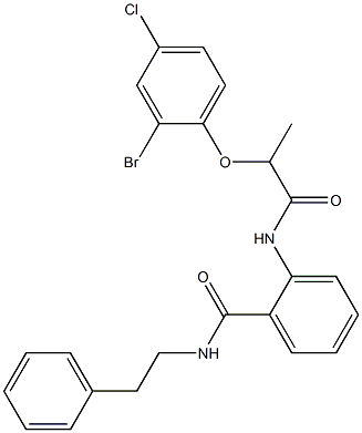 2-{[2-(2-bromo-4-chlorophenoxy)propanoyl]amino}-N-phenethylbenzamide Struktur