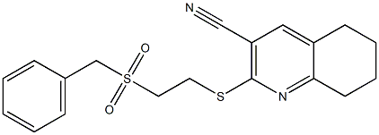 2-{[2-(benzylsulfonyl)ethyl]sulfanyl}-5,6,7,8-tetrahydro-3-quinolinecarbonitrile Struktur