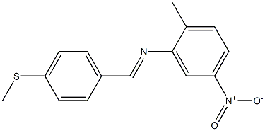 N-(2-methyl-5-nitrophenyl)-N-{(E)-[4-(methylsulfanyl)phenyl]methylidene}amine Struktur