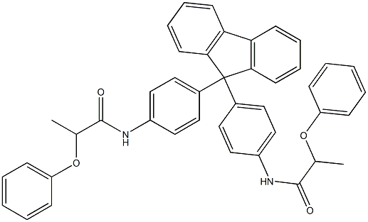 2-phenoxy-N-[4-(9-{4-[(2-phenoxypropanoyl)amino]phenyl}-9H-fluoren-9-yl)phenyl]propanamide Struktur