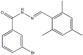 3-bromo-N'-[(E)-mesitylmethylidene]benzohydrazide Struktur