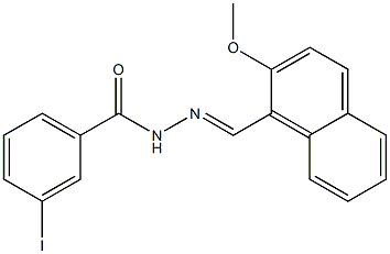 3-iodo-N'-[(E)-(2-methoxy-1-naphthyl)methylidene]benzohydrazide Struktur