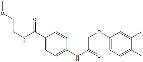 4-{[2-(3,4-dimethylphenoxy)acetyl]amino}-N-(2-methoxyethyl)benzamide Struktur