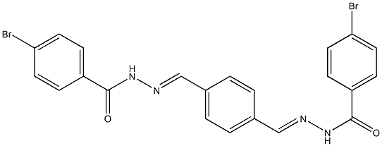 4-bromo-N'-[(E)-(4-{[(E)-2-(4-bromobenzoyl)hydrazono]methyl}phenyl)methylidene]benzohydrazide Struktur