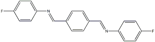 N-(4-fluorophenyl)-N-[(E)-(4-{[(4-fluorophenyl)imino]methyl}phenyl)methylidene]amine Struktur