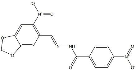 4-nitro-N'-[(E)-(6-nitro-1,3-benzodioxol-5-yl)methylidene]benzohydrazide Struktur