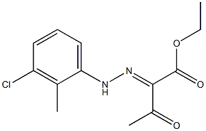 ethyl 2-[(E)-2-(3-chloro-2-methylphenyl)hydrazono]-3-oxobutanoate Struktur