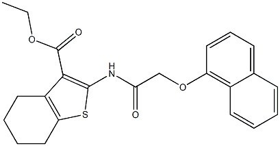 ethyl 2-{[2-(1-naphthyloxy)acetyl]amino}-4,5,6,7-tetrahydro-1-benzothiophene-3-carboxylate Struktur