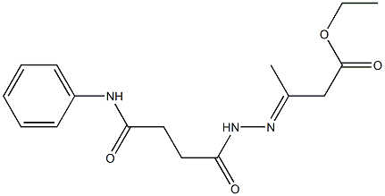 ethyl 3-[(E)-2-(4-anilino-4-oxobutanoyl)hydrazono]butanoate Struktur