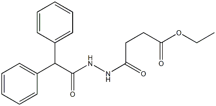 ethyl 4-[2-(2,2-diphenylacetyl)hydrazino]-4-oxobutanoate Struktur