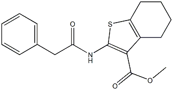 methyl 2-[(2-phenylacetyl)amino]-4,5,6,7-tetrahydro-1-benzothiophene-3-carboxylate Struktur