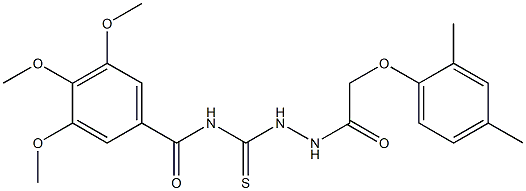 N-({2-[2-(2,4-dimethylphenoxy)acetyl]hydrazino}carbothioyl)-3,4,5-trimethoxybenzamide Struktur