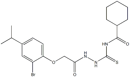 N-({2-[2-(2-bromo-4-isopropylphenoxy)acetyl]hydrazino}carbothioyl)cyclohexanecarboxamide Struktur