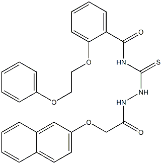 N-({2-[2-(2-naphthyloxy)acetyl]hydrazino}carbothioyl)-2-(2-phenoxyethoxy)benzamide Struktur