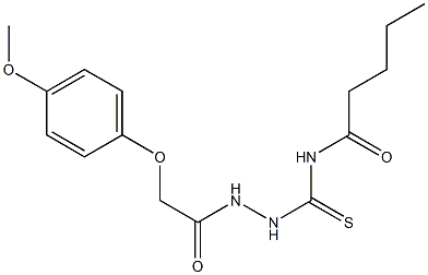 N-({2-[2-(4-methoxyphenoxy)acetyl]hydrazino}carbothioyl)pentanamide Struktur