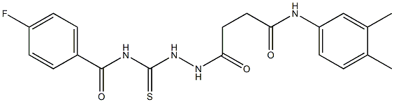 N-({2-[4-(3,4-dimethylanilino)-4-oxobutanoyl]hydrazino}carbothioyl)-4-fluorobenzamide Struktur