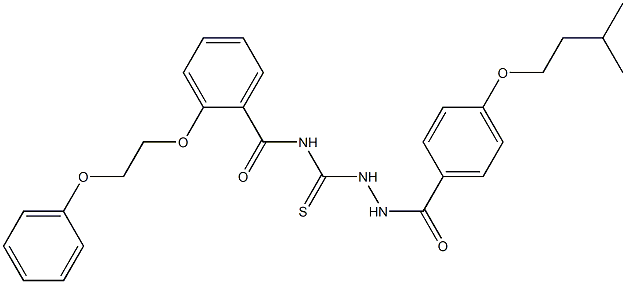 N-({2-[4-(isopentyloxy)benzoyl]hydrazino}carbothioyl)-2-(2-phenoxyethoxy)benzamide Struktur