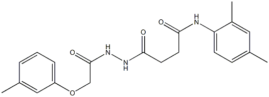 N-(2,4-dimethylphenyl)-4-{2-[2-(3-methylphenoxy)acetyl]hydrazino}-4-oxobutanamide Struktur