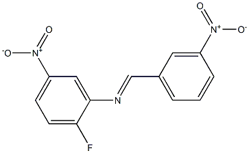 2-fluoro-5-nitro-N-[(E)-(3-nitrophenyl)methylidene]aniline Struktur