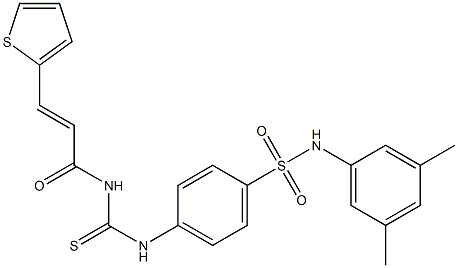 N-(3,5-dimethylphenyl)-4-[({[(E)-3-(2-thienyl)-2-propenoyl]amino}carbothioyl)amino]benzenesulfonamide Struktur