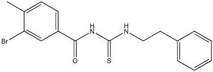 N-(3-bromo-4-methylbenzoyl)-N'-phenethylthiourea Struktur