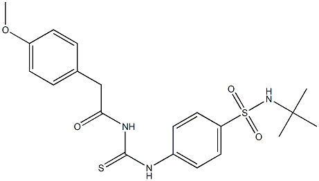 N-(tert-butyl)-4-[({[2-(4-methoxyphenyl)acetyl]amino}carbothioyl)amino]benzenesulfonamide Struktur