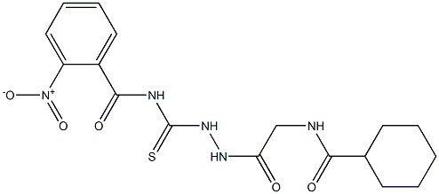 N-[(2-{2-[(cyclohexylcarbonyl)amino]acetyl}hydrazino)carbothioyl]-2-nitrobenzamide Struktur