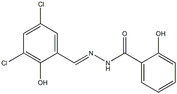 N'-[(E)-(3,5-dichloro-2-hydroxyphenyl)methylidene]-2-hydroxybenzohydrazide Struktur