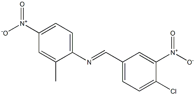 N-[(E)-(4-chloro-3-nitrophenyl)methylidene]-N-(2-methyl-4-nitrophenyl)amine Struktur