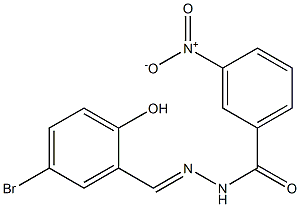 N'-[(E)-(5-bromo-2-hydroxyphenyl)methylidene]-3-nitrobenzohydrazide Struktur