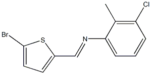 N-[(E)-(5-bromo-2-thienyl)methylidene]-N-(3-chloro-2-methylphenyl)amine Struktur