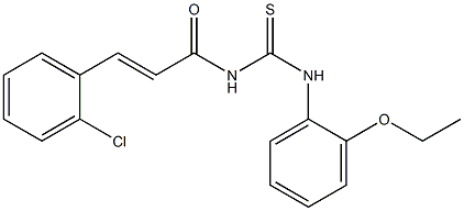 N-[(E)-3-(2-chlorophenyl)-2-propenoyl]-N'-(2-ethoxyphenyl)thiourea Struktur