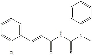 N'-[(E)-3-(2-chlorophenyl)-2-propenoyl]-N-methyl-N-phenylthiourea Struktur