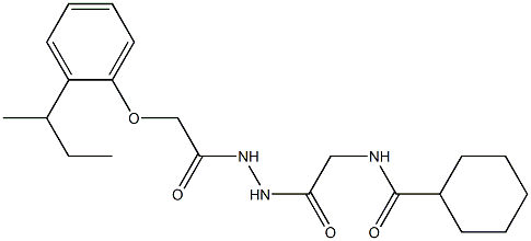 N-[2-(2-{2-[2-(sec-butyl)phenoxy]acetyl}hydrazino)-2-oxoethyl]cyclohexanecarboxamide Struktur