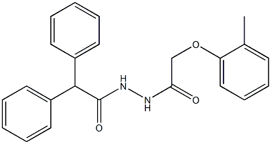 N'-[2-(2-methylphenoxy)acetyl]-2,2-diphenylacetohydrazide Struktur