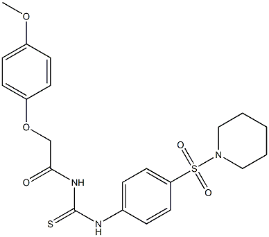 N-[2-(4-methoxyphenoxy)acetyl]-N'-[4-(1-piperidinylsulfonyl)phenyl]thiourea Struktur