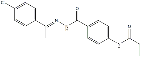 N-[4-({2-[(E)-1-(4-chlorophenyl)ethylidene]hydrazino}carbonyl)phenyl]propanamide Struktur