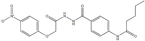 N-[4-({2-[2-(4-nitrophenoxy)acetyl]hydrazino}carbonyl)phenyl]pentanamide Struktur