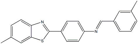 4-(6-methyl-1,3-benzothiazol-2-yl)-N-[(E)-(3-methylphenyl)methylidene]aniline Struktur