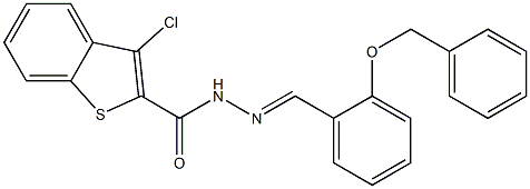 N'-{(E)-[2-(benzyloxy)phenyl]methylidene}-3-chloro-1-benzothiophene-2-carbohydrazide Struktur