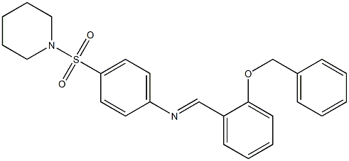 N-{(E)-[2-(benzyloxy)phenyl]methylidene}-N-[4-(1-piperidinylsulfonyl)phenyl]amine Struktur