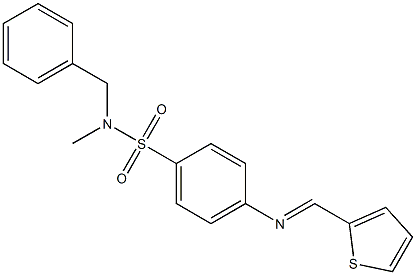 N-benzyl-N-methyl-4-{[(E)-2-thienylmethylidene]amino}benzenesulfonamide Struktur