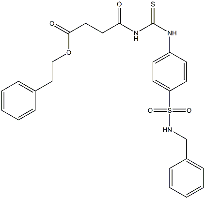 phenethyl 4-[({4-[(benzylamino)sulfonyl]anilino}carbothioyl)amino]-4-oxobutanoate Struktur