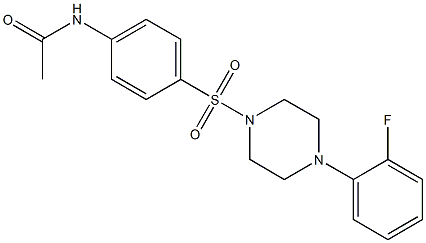 N-(4-{[4-(2-fluorophenyl)piperazino]sulfonyl}phenyl)acetamide Struktur