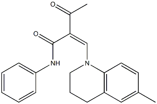 (Z)-2-acetyl-3-[6-methyl-3,4-dihydro-1(2H)-quinolinyl]-N-phenyl-2-propenamide Struktur