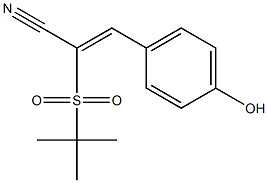 (Z)-2-(tert-butylsulfonyl)-3-(4-hydroxyphenyl)-2-propenenitrile Struktur