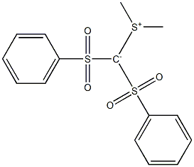 (Dimethylsulfonio)bis(phenylsulfonyl)methanide Struktur