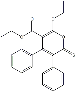 3,4-Diphenyl-2-thioxo-6-ethoxy-2H-pyran-5-carboxylic acid ethyl ester Struktur